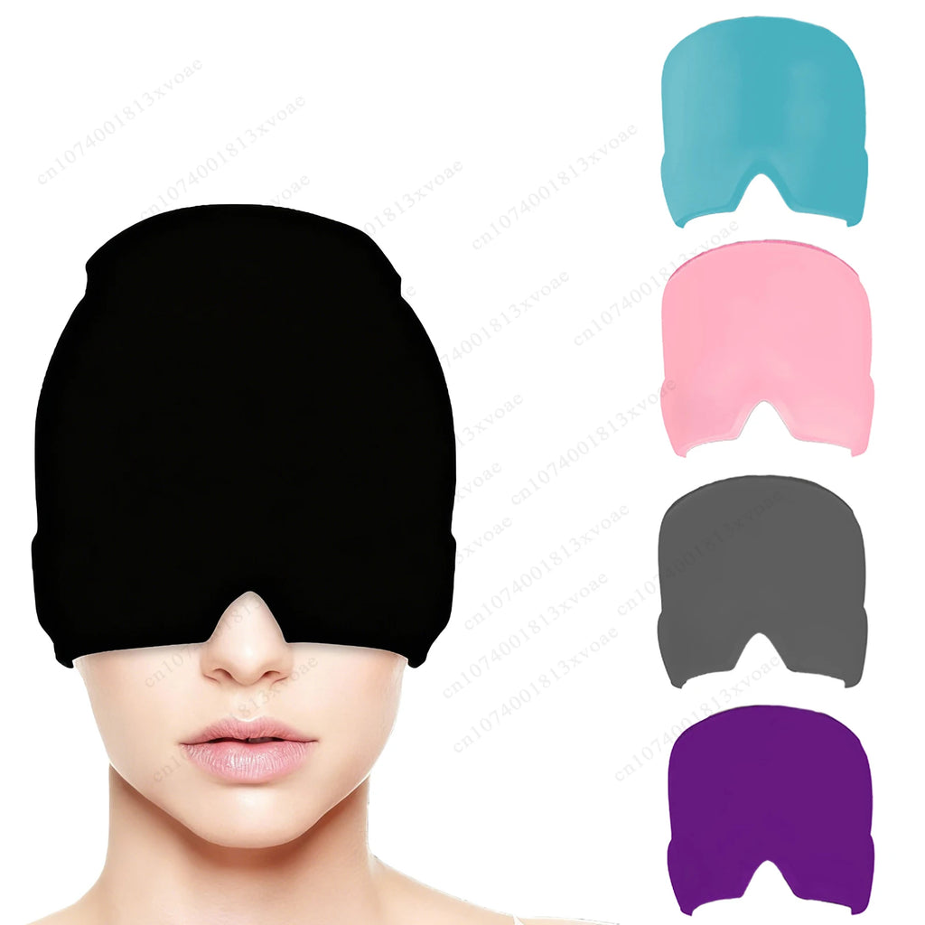 FrostRelief migraine relief ice cap worn on head for drug-free headache relief